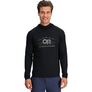Outdoor Research Hoodie Mens Small Black Echo Logo Sweatshirt Pullover Hiking